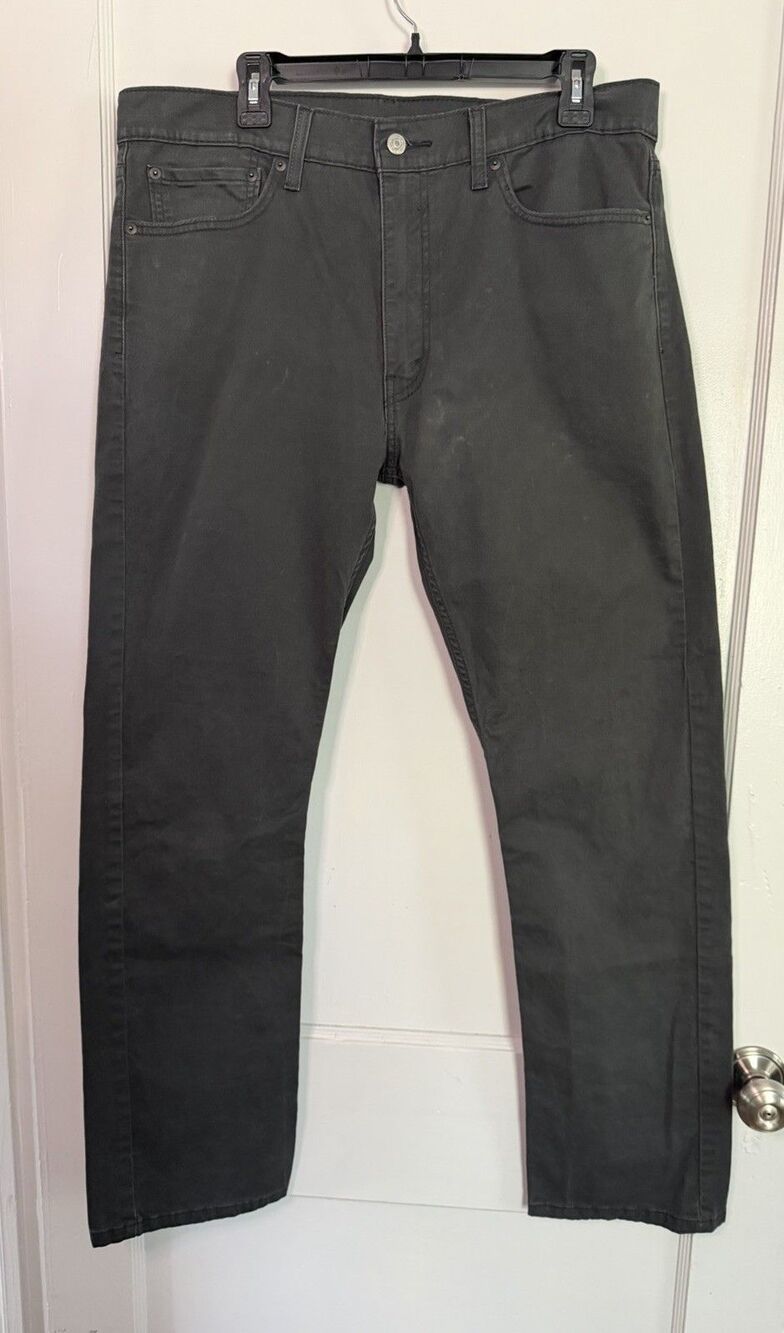 Levi’s 513 Slim Straight Pants Lot 2 Pair Men’s W36 L32 Charcoal Khaki Chino - Picture 3 of 15